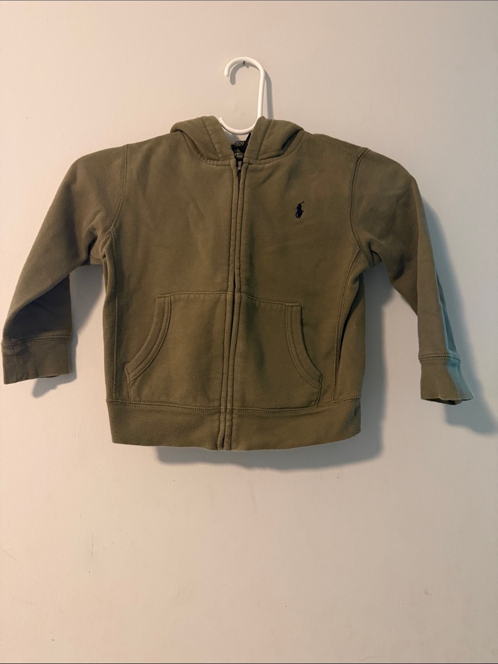 Polo by Ralph Lauren Olive Green Zip Hoodie with Pony Logo